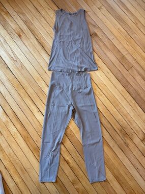 Avia Taupe Active Tank with matching leggings